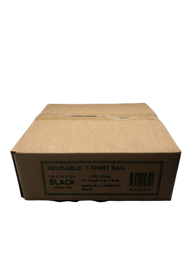 [BAG049-KC] Reusable Black T.Y Bag 12 x 7 x 22 KC - 57 Mic - 200 ct.