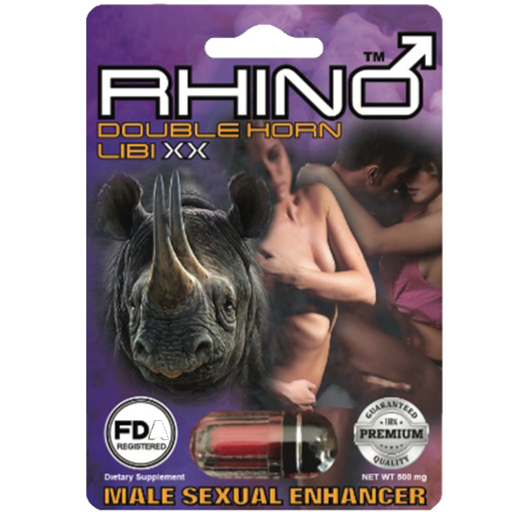 [Pill0017/DLX] Rhino Double Libi XX 1 Pill/Card - 24 Cards/Box FDA Registered