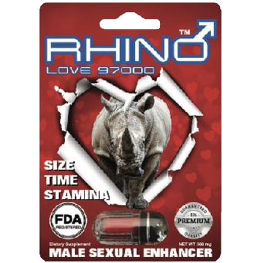 [Pill0019/97000] RHINO Love  97000Mg - 1 Pill/Card - 24 Cards/Box FDA Registered
