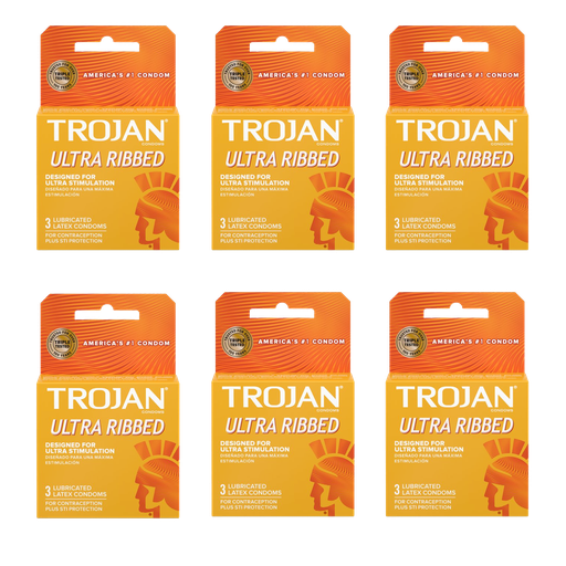 [CON007] Trojan Brown Ribbed 3/Pack - 6 Packs 94050