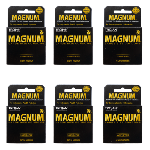 [CON010] Trojan Magnum Black 3/Pack - 6 Packs 64203
