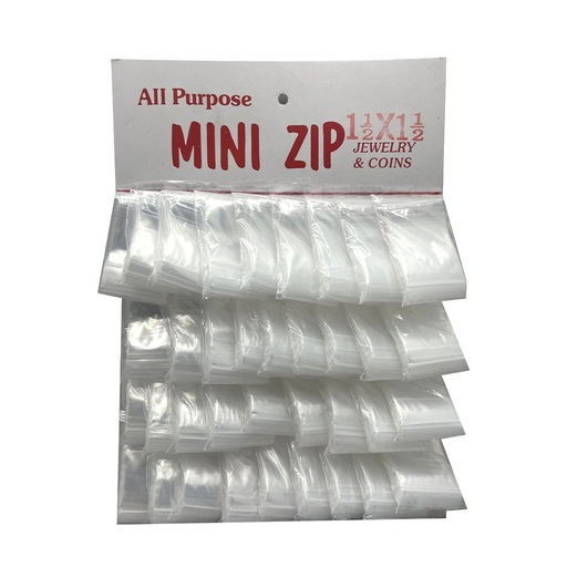 [ZLB004] Zip Lock Bags - 1/2 X 1/2 - 36 ct./Board - Clear 1 ct