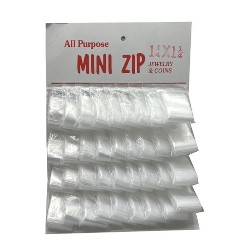 [ZLB008] Zip Lock Bags 1 1/4 x 1 1/4, 36ct  board Clear / 1 ct